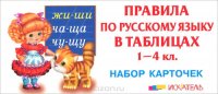 Правила по русскому языку в таблицах. 1-4 классы (набор из 31 карточки)