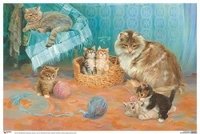 Кошка с котятами. Постер
